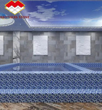 Foshan Blue Swimming Pool Tile Ceramic Glass Mosaic Tiles by Vivid Tiles | Souqify