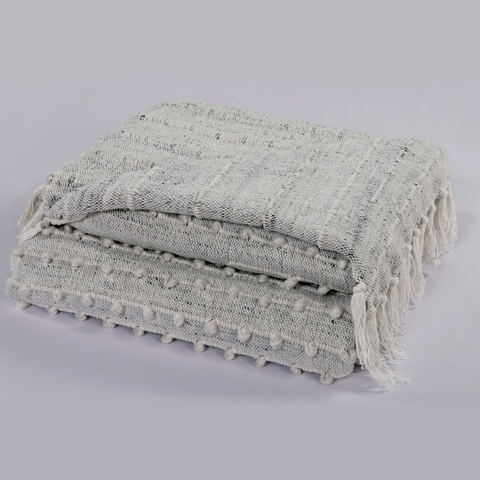 Handwoven Throw with fringe 50" x 60" (127 x 172 cm) by Luv Saffron | Souqify