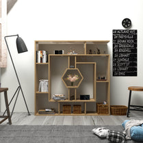 Labrina Bookcase-SAPPHIRE OAK by DECOROTIKA | Souqify