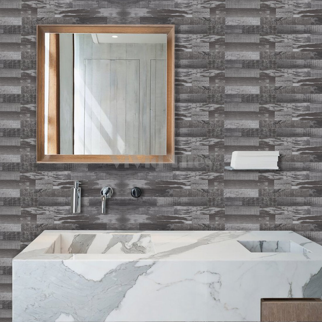Long Strip Wood Look PVC Composite Tile WJ-89 by Vivid Tiles | Souqify