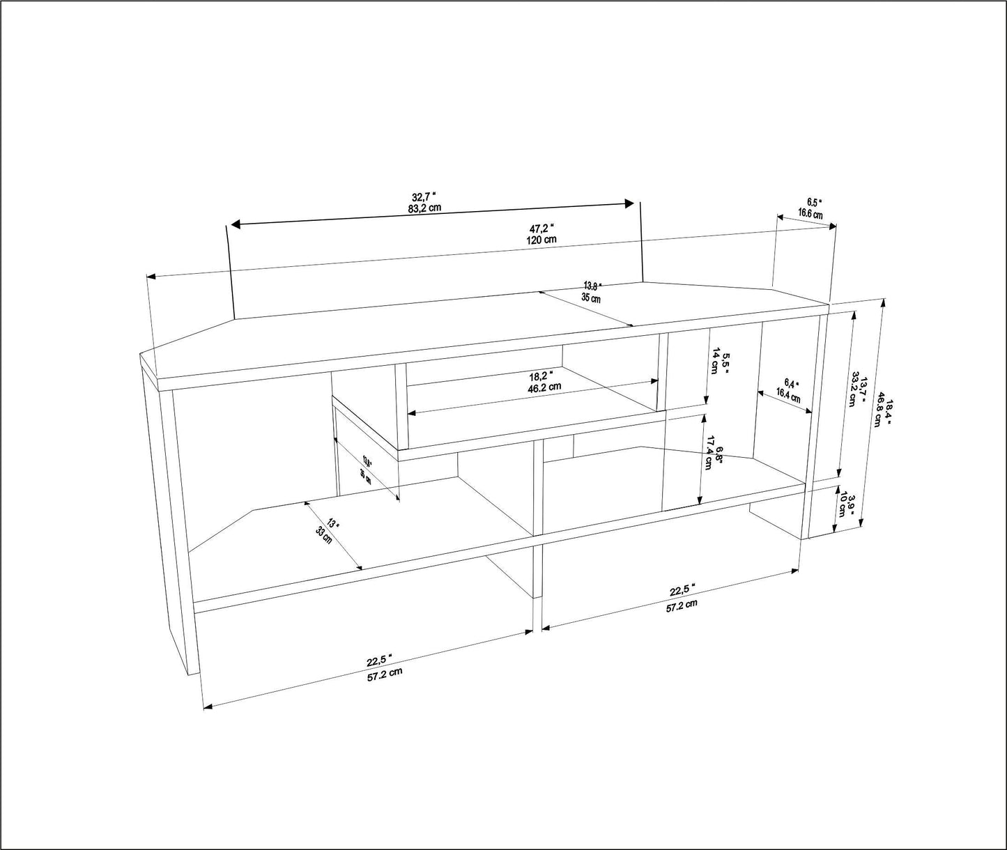 Maldiv Corner TV Unit - Walnut Black by DECOROTIKA | Souqify