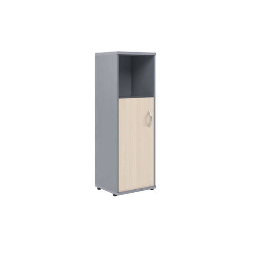 MEDIUM HEIGHT CABINET, MADE IN E1 LAMINATE CHIPBOARD, WITH OPEN SHELF AND WOODEN SWING DOOR by Treejar | Souqify