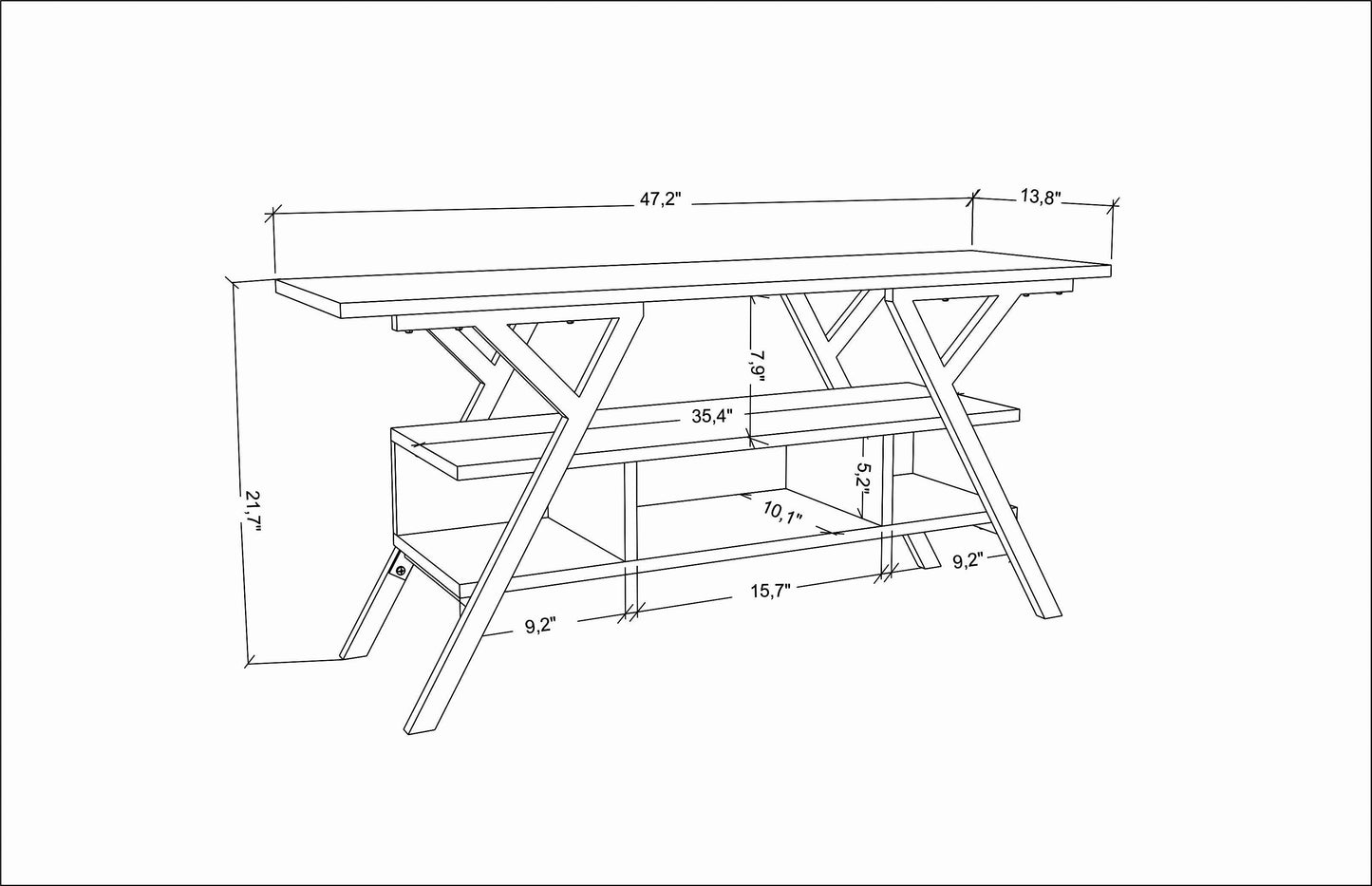 Minerva TV Unit - White-White by DECOROTIKA | Souqify
