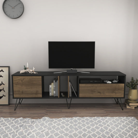 Mistico 71'' TV Unit - Black & Walnut by DECOROTIKA | Souqify