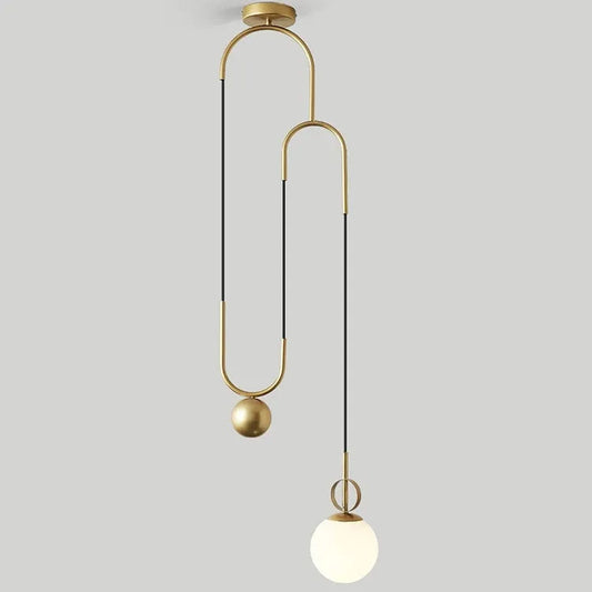 Modern Golden Glass Ball Pendant Lamps Fixture Luminaire Lift Hanging Lights Bedroom Decoration Lighting Bedside Living Room by Zhongsan | Souqify