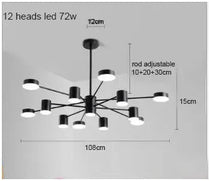 Modern LED Ceiling Lights Wrought Iron 6/8/10/12 Heads Art Design Gold/Black/White High-End Dining Living Room Fixed Luminaire by Zhongsan | Souqify