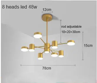 Modern LED Ceiling Lights Wrought Iron 6/8/10/12 Heads Art Design Gold/Black/White High-End Dining Living Room Fixed Luminaire by Zhongsan | Souqify