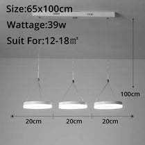 Modern remote control acrylic Dimmable Pendant Lights with three heads ring for living room Kitchen indoor led lighting decor by Zhongsan | Souqify