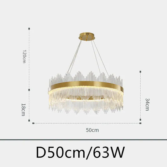 Modern round crystal glass chandelier luxury pendant light for living room dining room hotel Gold New Design chandelier light by Zhongsan | Souqify