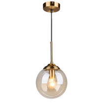 Modern small glass ball pendant light Restaurant Bar Bedside glass pendant light Dia 15cm Transparent Amber Smoke Gray by Zhongsan | Souqify