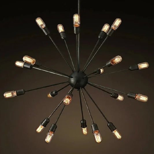 Modern Vintage sputnik v lamp Industrial Black Iron Droplight Hotel Living Room Dining Room Bedroom Creative Chandelier by Zhongsan | Souqify