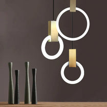 Nordic creative LED double staircase chandelier sofa Simple restaurant bar creative bedside bedroom chandelier by Zhongsan | Souqify