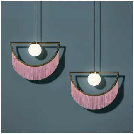 Nordic designer tassel glass ball pendant lights for living room bedroom hotel home deco suspension luminaire led fixtures by Zhongsan | Souqify