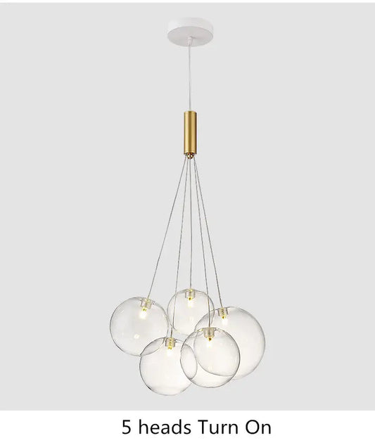Nordic style dining room chandelier bedroom net red ins simple creative living room glass ball bubble lamp by Zhongsan | Souqify