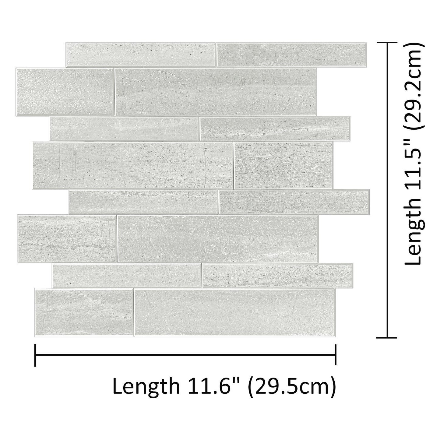 Oblong Grey Marble Composite Wall Tiles by Vivid Tiles | Souqify