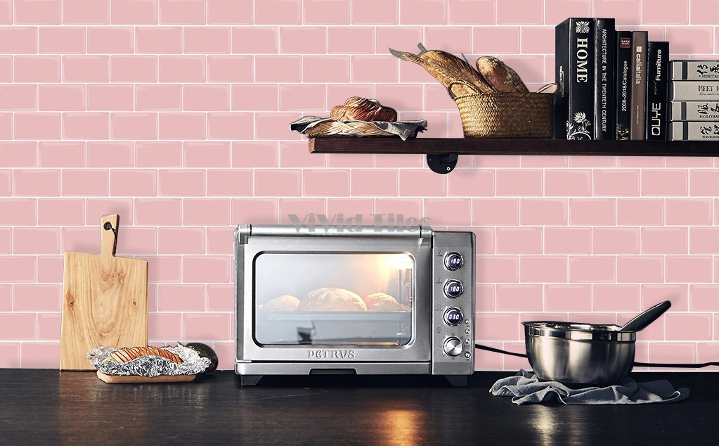 Pink Subway Vinyl Wall Tile T80061 by Vivid Tiles | Souqify