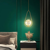 Postmodern glass single head chandelier restaurant luxury lamp copper simple bedroom bedside starry chandelier by Zhongsan | Souqify