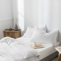 Premium Single size 4 pieces Bedding Set without filler, Plain White Color