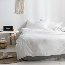 Premium Single size 4 pieces Bedding Set without filler, Plain White Color