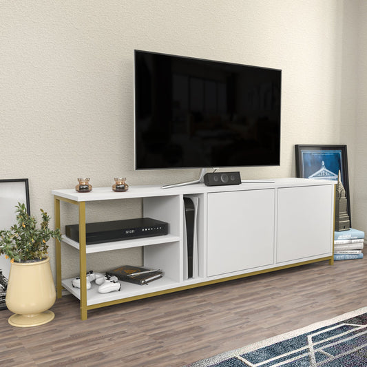 Primrose TV Unit - Gold-White by DECOROTIKA | Souqify