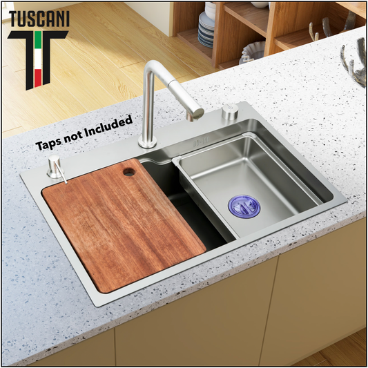 Q6846GN | Q7546GN - Light Gray Top & Under-Mount Use Kitchen Sink by TUSCANI | Souqify