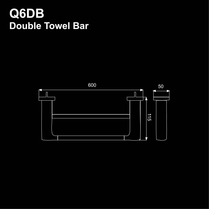 Q6DB - QUATRIO Series Double Towel Bar - Bathroom Accessories by TUSCANI | Souqify