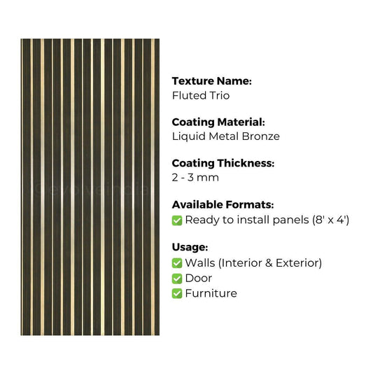 Ready to Install Wall Panels - 102 Liquid Metal over ACP backing 1.2m X 2.4m by Evolve | Souqify