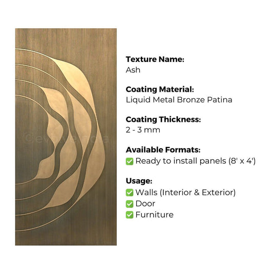 Ready to Install Wall Panels - 108 Liquid Metal over ACP backing 1.2m X 2.4m by Evolve | Souqify