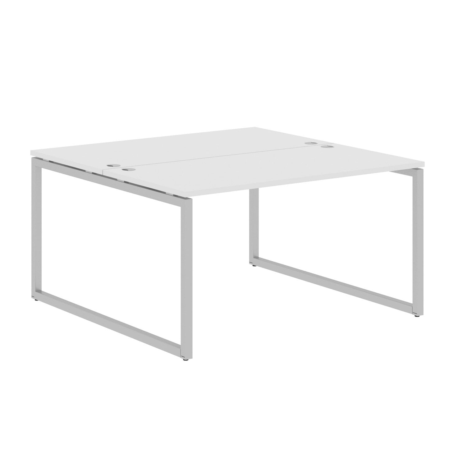 RECTANGULAR SHAPE CLUSTER OF 02 WORKSTATION MADE IN 25MM MFC TOP, E1 LAMINATE CHIPBOARD WITH WOODEN MODESTY PANEL 40X40MM METAL O SHAPE FRAMES by Treejar | Souqify