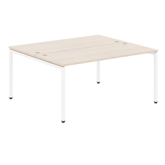 RECTANGULAR SHAPE CLUSTER OF 02 WORKSTATION MADE IN 25MM MFC TOP, E1 LAMINATE CHIPBOARD WITH WOODEN MODESTY PANEL 40X40MM METAL U SHAPE FRAMES by Treejar | Souqify