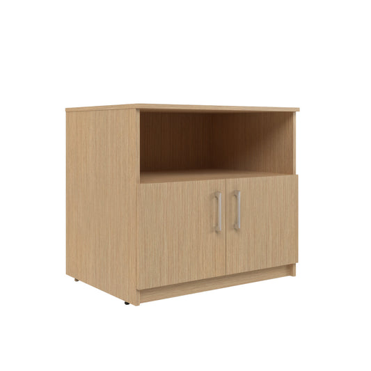 RECTANGULAR SHAPE CREDENZA MADE IN E1 LAMINATE CHIPBOARD WITH OPEN SHELF AND WOODEN SWING DOORS 774x600x712 White by Treejar | Souqify