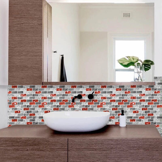 Red Ice Crack Strip Vinyl Tile T80003 by Vivid Tiles | Souqify