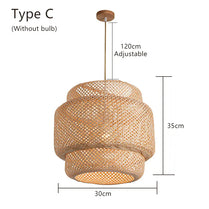 Restaurant Chandelier Tea House Lantern Bamboo Weave Chandelier Bamboo Lamp Pendant Lights Rattan Art Bedside Lamp Night by Zhongsan | Souqify