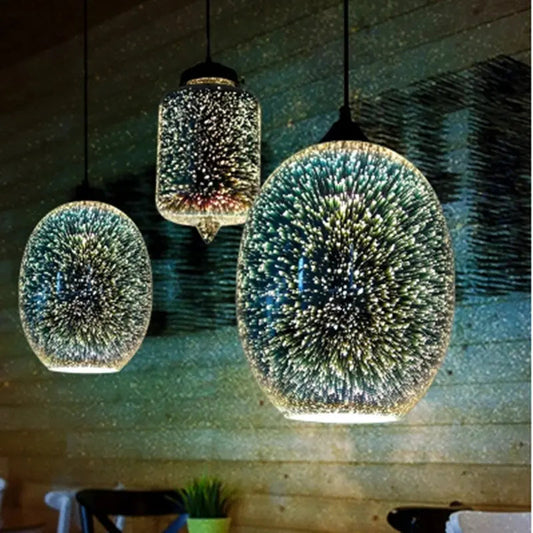 Restaurant lamp creative color personality 3D glass bar table chandelier retro cafe clothing store hair salon lighting by Zhongsan | Souqify
