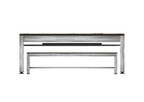 Riley 7’ Neptune Outdoor Pool Table with Benches & Table Top – Grey/Brown 220 x 121 x 82cm by Admiral World Sports - RILEY | Souqify