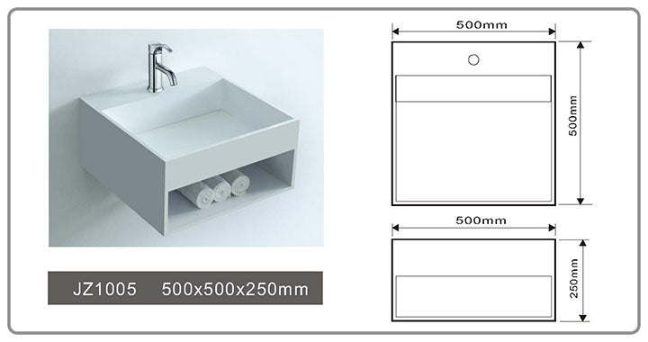 Solid Surface Wall-hung Wash Basin JZ1005 by Jingzun | Souqify