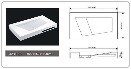 Solid Surface Wall Mount Seamless Basin JZ1038 by Jingzun | Souqify