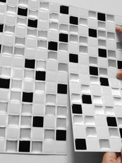 Square White and Black Vinyl Tile by Vivid Tiles | Souqify