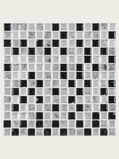 Square White and Black Vinyl Tile by Vivid Tiles | Souqify