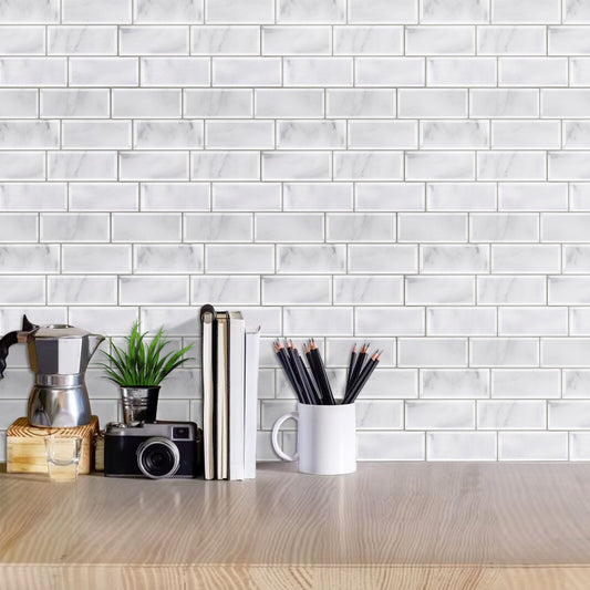 Subway White Marble Vinyl Tiles T80700 by Vivid Tiles | Souqify