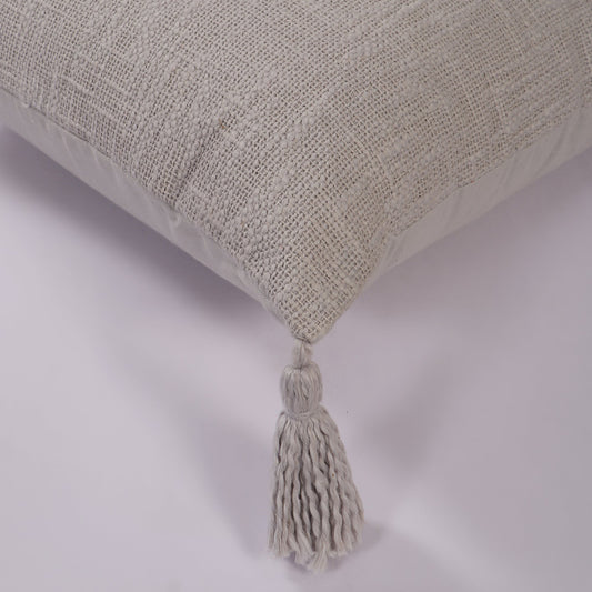 Textured Throw Cushion Covers Set Silver Grey 45 x 45 cm by Luv Saffron | Souqify