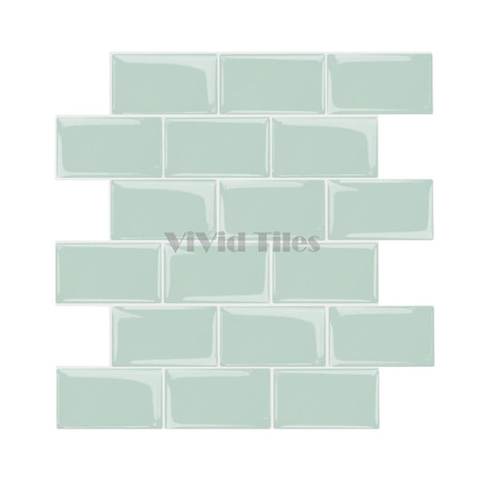 Thicker Upgrade Green Subway Tile With White Grout HB104 by Vivid Tiles | Souqify
