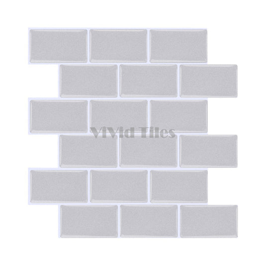 Thicker Upgrade Light Grey Brick Vinyl Tile HB113 by Vivid Tiles | Souqify
