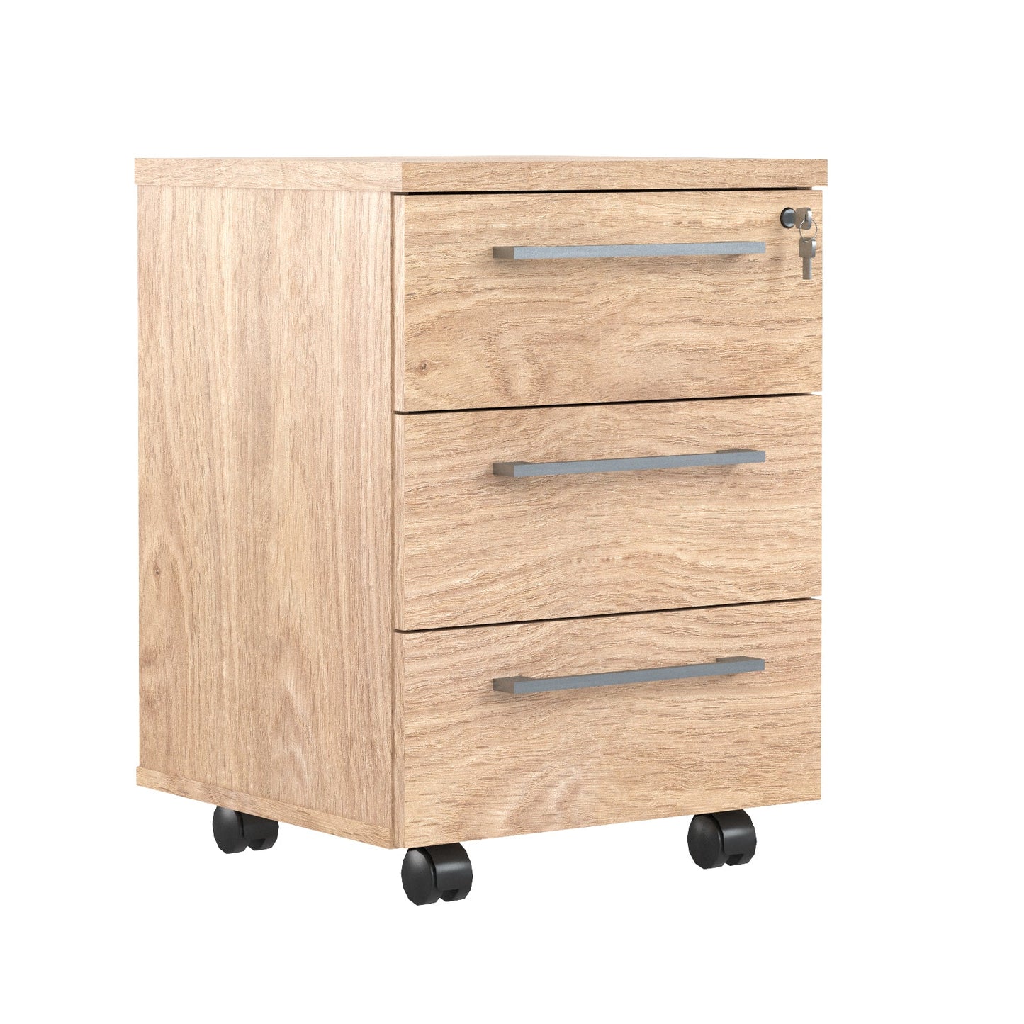 THREE DRAWER MOBILE PEDESTAL, MADE IN E1 LAMINATE CHIPBOARD by Treejar | Souqify