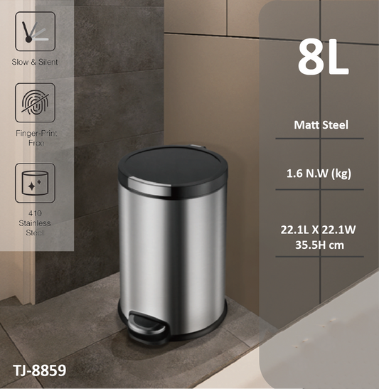 Tuscani JAVA TJ-8859 Matt Steel Pedal Bin by TUSCANI | Souqify
