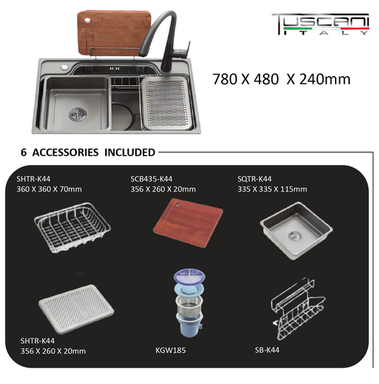 Tuscani K44NB Kitchen Sink K44NB by TUSCANI | Souqify
