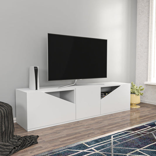 TV Stand Carson - White-OTVS3311 White 175 X 44 X 16 by DECOROTIKA | Souqify