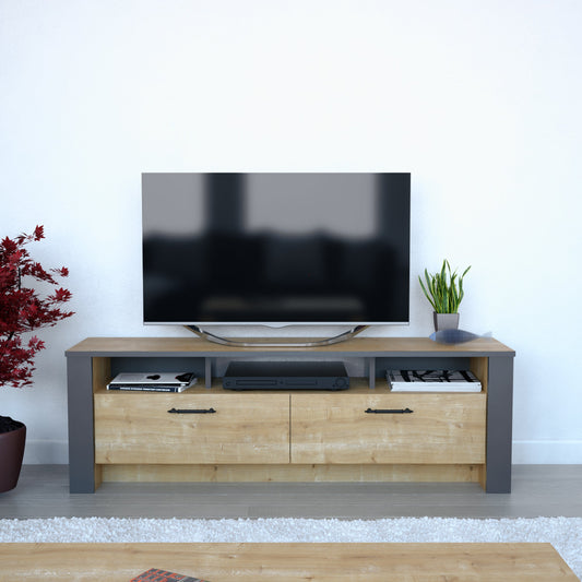 TV Stand Manhattan 150 - Oak-MN59TSM01 Oak
Dark Grey 161 X 41 X 16 by DECOROTIKA | Souqify