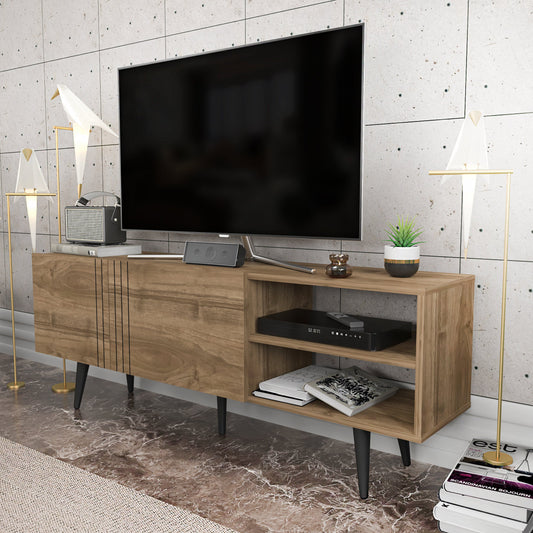 TV Stand Ronas - Walnut-RON63TS01 Walnut 171 X 44 X 15 by DECOROTIKA | Souqify