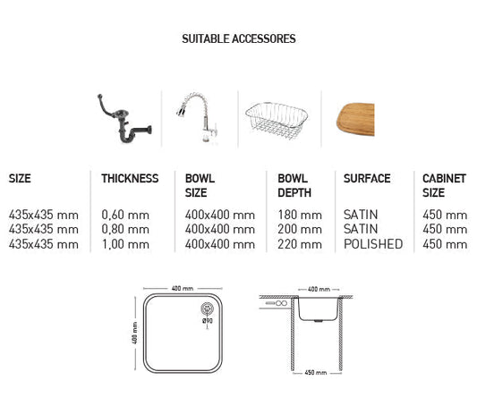 U005 UNDERMOUNT SERIES KITCHEN SINK by Maykromluks | Souqify